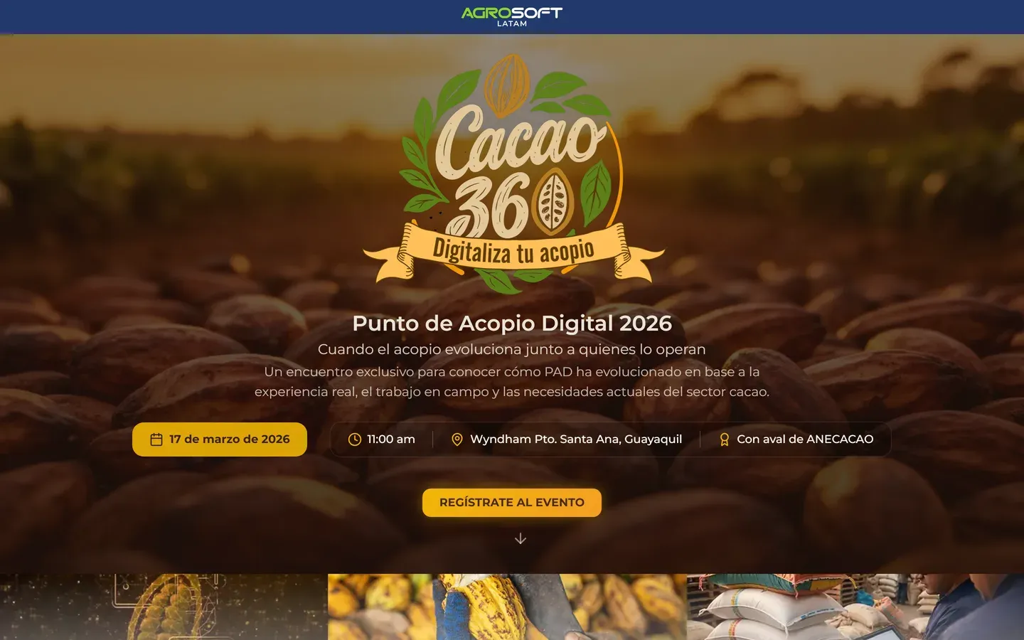 Captura del inicio de Cacao 360